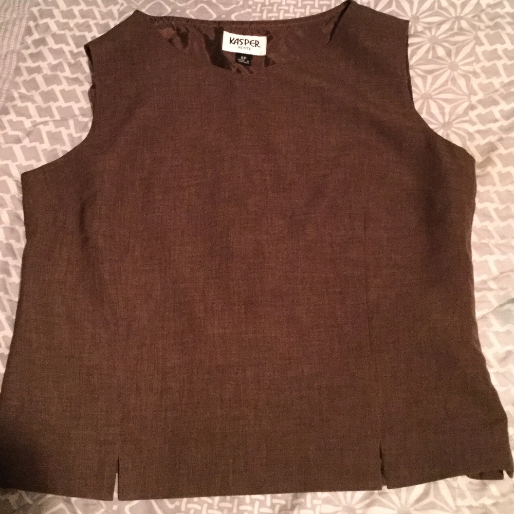 Kasper: sleeveless work top, brown